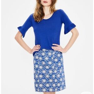Boden Ruffle Sleeve Tee Blue